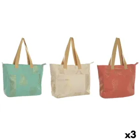 Naiste Kotid Home ESPRIT Roheline Beež Kuldne Korallpunane 55 x 14 x 35 cm (3 Ühikut)